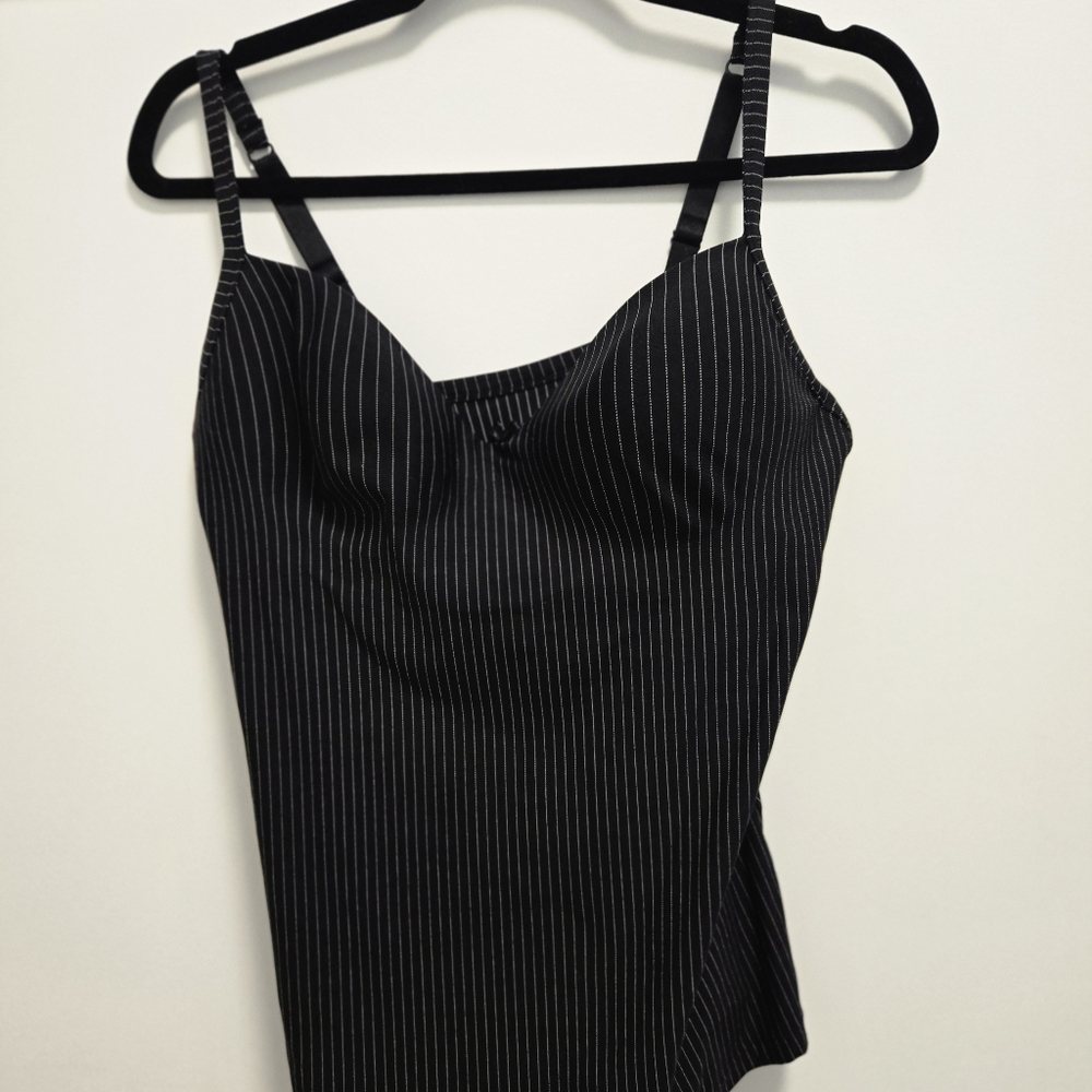 Black Pinstripe Women's Top